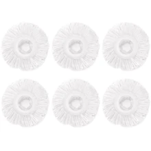 6 Pack Spin Mop Replacement Head For Hurrica, Mopnad, Cassabel And Other 360 Spin Mop Systems, Microfiber Spin Mop Refills (White) - trắng - Xem 9