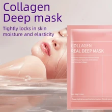 NEUZOJIT Collagen Face Mask – Hydrating & Anti-Aging Collagen Sheet Masks, Deep Hydration, Smooths Fine Lines, Overnight Face Mask For Radiant Skin, Pore Minimizing, Elasticity Improvement, Local Warehouse,Back To School - 粉色 - 查看 6