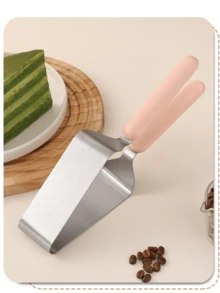 1件不鏽鋼蛋糕抹刀/蛋糕切片器/烘焙工具/糕點夾/蛋糕分切器，現代簡約食物夾，不鏽鋼蛋糕勺/蛋糕切片器/蛋糕夾/蛋糕刀，適用於酒店、餐廳、廚房、戶外、派對等場合 - 杏色 - 查看 3