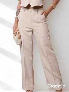 Elegant Women's Tailored Set With Vest And Chic Wide Leg Pants With - Nhận nó - Xem 6