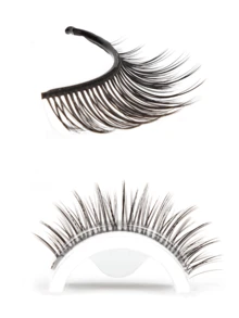 1对自粘假睫毛，无需胶水即可DIY，佩戴方便，自然柔软，可重复使用，适合初学者，是很好的圣诞礼物。