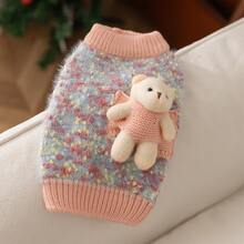 1pc Pet Autumn/Winter Cute Warm Thick Comfortable Sweater, For Dogs, Cats, Teddy, Pomeranian, Maltese, Small/Medium Breed - Multicolor - View 17