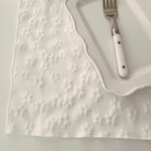 1 pieza/6 piezas Estilo coreano Ins Servilleta pequeña de encaje con forma de corazón, Mantel individual, Posavasos, Tapete multiusos para cubrir el polvo