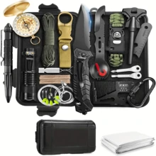 Survival Kit, Gifts For Men Dad Husband, Emergency Survival Gear And Equipment 19 In 1, Fishing Hunting Birthday For Men, Camping Accessories, Cool Gadget, Camping Essentials