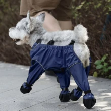 1pc Pet Autumn/Winter 4-Leg Shoes, Anti-Dirt & Anti-Insect Pants, Dog Clothes For Teddy/Poodle, Anti-Slip Fluorescent Apparel