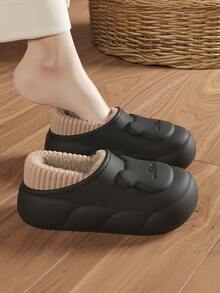 INS Style Fashion Casual Slippers, New Autumn Outdoor Wearable Slippers, Women's EVA Soft Bottom Slippers, 3D Bear Design, Round Toe, Thick Sole Waterproof Women's Slippers, Heel Can Be Stepped On, Indoor/Outdoor Non-Slip Warm Slippers, Suitable For Couples, Pregnant Women, School Essential, Men's Slippers - Black - View 11