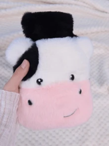 1个可爱热水袋，仿毛皮外罩，女孩加热垫，暖肚子，热水袋，小巧便携，可充水，暖手宝