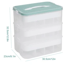 Lislark Storage Boxes With Handle For Building Blocks, 3-Tier Stackable, Adjustable Compartments - Green - View 5