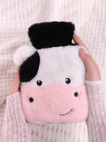 1个可爱热水袋，仿毛皮外罩，女孩加热垫，暖肚子，热水袋，小巧便携，可充水，暖手宝