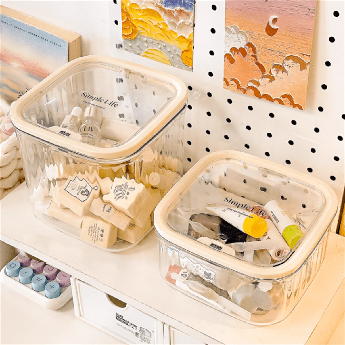 1pc Multi-Purpose Storage Box Transparent With Lid, Portable Clear Organizer Container For Jewelry Makeup Brushes Lipsticks Hair Accessories Nail Art Tools Small Gadgets Desk Organizer For Vanity Bathroom Dresser Countertop Office Craft Supplies Remote Controls Desktop Trash Station Seasonal Gift Wrapping Organizer For Holiday Shopping Cyber Monday Thanksgiving Halloween Christmas New Year Home Travel Dorm Room Essentials