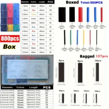 127 件热缩管绝缘收缩套管 2:1 电线电缆套管套件，阻燃防腐线束套管套件，适用于船舶、汽车、摩托车布线、DIY - 彩色 - 查看 6