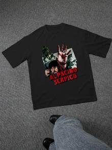 Von Vintage-Filmen inspiriertes Grafik-T-Shirt für Herren, T-Shirt mit klassischem Detektivfilm-Aufdruck, cooles Kurzarmoberteil im Retro-Stil, in verschiedenen Größen erhältlich, weicher und bequemer Stoff, ideal für Filmfans und Freizeitkleidung, eine einzigartige Geschenkidee für ihn, holen Sie sich jetzt dieses stilvolle und auffällig bedruckte T-Shirt! - Schwarz - Übersicht 2