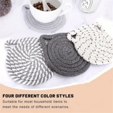 4 Stück/Set Katzenohr Untersetzer, handgefertigte leuchtend rosa geflochtene Untersetzer, rutschfeste und saugfähige Getränkeuntersetzer (mit Halter), Heimdekoration, Geschenk zum Valentinstag und Muttertag