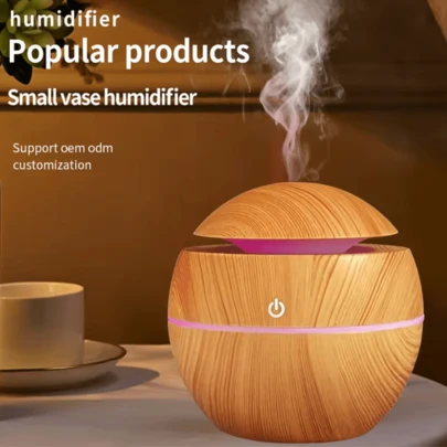 Diseminador de aceites esenciales de 200 ml con  lámpara LED - Humidificador de aroma alimentado por USB para hogar, oficina, spa - Operación silenciosa,  diseño compacto - Compatible con aceites esenciales - Regalo ideal para relajación, calidad del aire en la oficina, diseño moderno y elegante, construcción de plástico