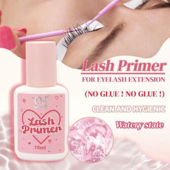 睫毛底膏（无胶水！！）适用于睫毛延长清洁剂 15ML 轻松去除油脂和化妆残留物预处理蛋白清洁天然睫毛增加胶水粘合