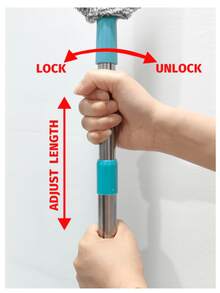 Mopa extensible, herramienta de limpieza de esquinas para la parte inferior de la cama, paño de mopa reemplazable, para colector de polvo estático, limpieza de la parte inferior de la cama, adecuado para productos de limpieza, limpieza del hogar, aplicable al baño, cocina, estudio, oficina y sala de estar. Se puede usar en interiores y exteriores, adecuado para familias con mascotas. Fácil de almacenar, no ocupa espacio, se puede lavar y reutilizar, con las funciones de una mopa y una escoba. - por defecto - Ver 9