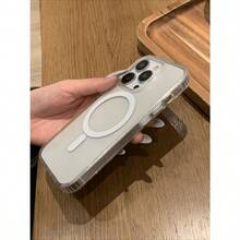 Funda dura magnética transparente Simple, adecuada para iPhone 15promax, Apple 14Pro Light Luxury 13, anticaída, todo incluido, 16promax Advanced Sense 15 / 16plus, regalos para familiares, amigos, niños,  Cumpleaños, primavera, vacaciones, novios, novias, Día de San Valentín - transparente - Ver 3