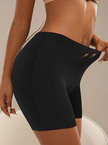 QUASTI 3 Pieces Women's High Waist Shaping Boxer Bottoms Tummy Control Butt Lift Comfortable Skin-Friendly Solid Color Simple Design - Multicolor - View 4