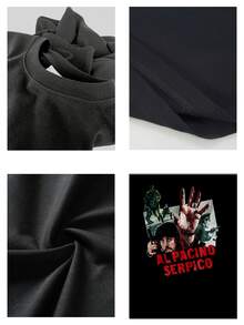 Von Vintage-Filmen inspiriertes Grafik-T-Shirt für Herren, T-Shirt mit klassischem Detektivfilm-Aufdruck, cooles Kurzarmoberteil im Retro-Stil, in verschiedenen Größen erhältlich, weicher und bequemer Stoff, ideal für Filmfans und Freizeitkleidung, eine einzigartige Geschenkidee für ihn, holen Sie sich jetzt dieses stilvolle und auffällig bedruckte T-Shirt! - Schwarz - Übersicht 4