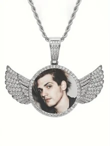 1 Pieza de Collar Personalizado con Fotos, Collar Personalizado con Fotos por Ambos Lados, Cadena Conmemorativa de Hip-Hop con Colgante de Foto Personalizado, Regalo Personalizado Muy Conmemorativo para Novia o Novio