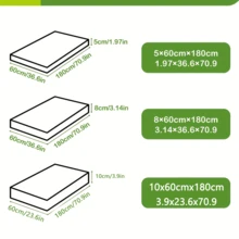 1 Pieza - (60cm*180cm), Grosor 5/8/10cm, Cojín de espuma de alta densidad moderadamente suave y duro, Almohadilla para cambiar de sofá, Colchón, Reemplazo de cojín de balcón, Relleno de cojín de sofá y chaise longue, Espuma de alta resistencia, No se deforma fácilmente con el uso a largo plazo, Adecuado para muebles de interior y exterior y proyectos DIY, La esponja amarilla no es fácil de cambiar de color y es resistente a la suciedad