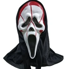 1 pieza Máscara con cara de fantasma gritando, divertida y de terror para el Día de Halloween, disfraz de adulto, accesorios para baile, de látex, Navidad