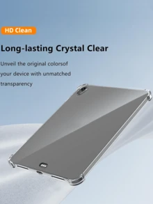Juego de funda protectora para tableta 2 en 1: 1 protector de pantalla de vidrio templado resistente a los arañazos + 1 funda protectora de silicona TPU anti-golpes y anti-arañazos, compatible con iPad/MatePad/Honor Pad/Tab/Mi Redmi/Galaxy Tab, empaque protector grueso - Transparente - transparente - Ver 6