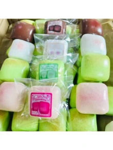 夏威夷方塊蛋糕慢回彈壓力釋放軟萌創意減壓玩具，放鬆心情，適合送給朋友的生日與節日禮物 - 彩色 - 查看 6