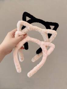 5个猫耳发箍，百搭女士发饰，适合秋冬季节佩戴 - 彩色 - 查看 2