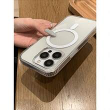 Funda dura magnética transparente Simple, adecuada para iPhone 15promax, Apple 14Pro Light Luxury 13, anticaída, todo incluido, 16promax Advanced Sense 15 / 16plus, regalos para familiares, amigos, niños,  Cumpleaños, primavera, vacaciones, novios, novias, Día de San Valentín - transparente - Ver 4