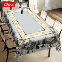 1/20 chiếc khăn trải bàn bằng polyester Giáng sinh cổ điển có họa tiết ngôi nhà và ông già Noel, thích hợp cho nhà hàng, nhà bếp và tiệc tùng, dệt, trang trí tiệc Giáng sinh, thích hợp cho trong nhà và ngoài trời, phụ kiện nhà bếp, ý tưởng quà tặng - Nhiều màu - Xem 13
