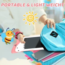 1pc New Cartoon Drawing Board 12 Inch Shark LCD Handwriting Board Erasable Graffiti LCD Writing Drawing Board, Essential Gift For Teacher's Day/Travel Commemoration (With Color Box)