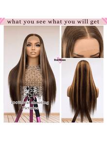 26 Inch Lace Front Wigs Human Blended Hair Pre Plucked With Baby Hair 13x4 13x6 Straight HD Transparent Lace Frontal For Women Daily Use 200% Density Brazilian Virgin Hair 5x5 Glueless #4/27 Chocolate Brown Honey Blonde Color Human Frontal Hair Wigs 8-34 Inchs Lace Frontal Wigs