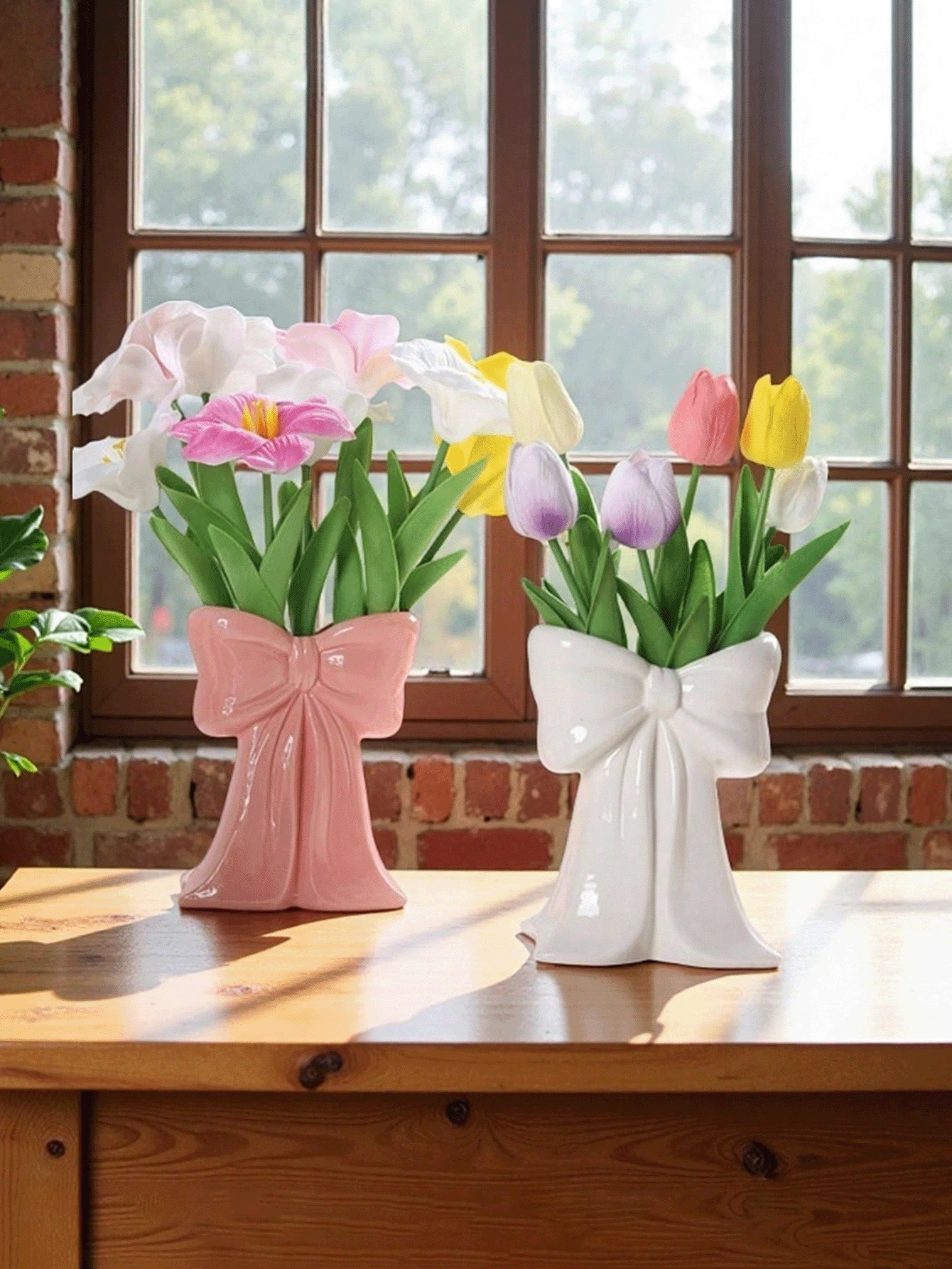 1 Highly Attractively Bow Vase, Girly Wedding Vase, Highly Attractively Home Vase, Whimsical Bow Shaped Vase For Dreamy Wedding Decorations, Romantic Wedding Decoration Choice, Newlywed Gift, Graduation Gift, Birthday Gift, Holiday Gift, Gift For Boyfriend Or Girlfriend, Living Room Decoration, Christmas Decoration Or Vase Home Decor Flower Vase Glass Vase