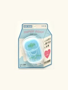 50片/1盒便携式一次性香皂纸带皂盒，户外旅行迷你旅行香皂片，随机颜色便携式迷你香皂纸，手洗香皂片，旅行商务一次性洗手皂纸，适合旅行、露营和徒步旅行