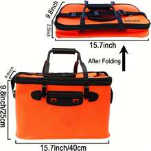 Portable Fishing Bag Folding Thicken Live Fishing Box Tank Bucket Camping Fish Tackle Fishbox Storage Bag,Lightweight Multi-Functional EVA Fishing Tackle Bag,Spacious, Collapsible, No Need For Inflation, Ideal For Camping And Fishing Enthusiasts - Orange - View 10
