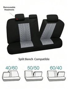 13pcs/9pcs/4pcs Sarung Jok Mobil Universal - Cocok Untuk SUV, Truk Dan Kendaraan 7-Seater | 3-Baris Jok Bahan Poliester (Jok Depan Bucket + Jok Belakang Terpisah) | Bernapas, Anti-Selip, Kompatibel Dengan Airbag | Pelindung Interior Mobil Unisex. 9pcs Model 5-Seater (2 Jok Depan + Sandaran Punggung + Jok Belakang + 5 Sandaran Kepala) Dan 4pcs Model 2-Seater (2 Jok Depan + 2 Sandaran Kepala) - Satu-Ukuran - View 6