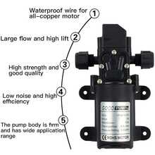 1PC 12V DC Water Pump (6L/Min Open Flow), Durable Corrosion - Resistant Material, High - Pressure Self - Priming Pump;  Practical & Robust Style, Black Color, Compact Cylindrical Shape, Auto On/Off Switch & Thermal Protection Detail, Ideal For Efficient Water Delivery In Aquariums, Car Washing, Gardens.  Self - Priming Diaphragm Pump Perfect For Year - Round Garden Irrigation, Marine Use, Daily Cleaning Tasks & Great As A Gift For DIY Enthusiasts On Father's Day, Christmas.(Black) - Black - View 6