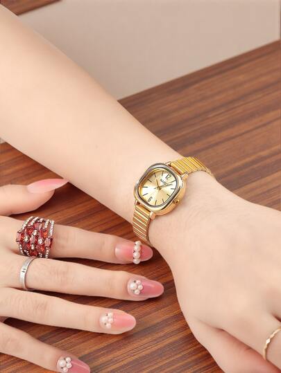 1 件女士简约百搭休闲学院风时尚手表，适合日常佩戴