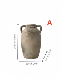 1个陶瓷复古侘寂风格矮胖乡村花瓶，适合日式旅馆艺术装饰、农舍室内插花、优雅玄关花瓶装饰、家居装饰、房间装饰、玻璃花瓶 - 多色5 - 查看 11