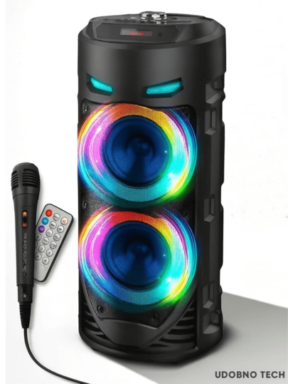 Caixa De Som Bluetooth Grande Amplificada Com Microfone + Controle Alça