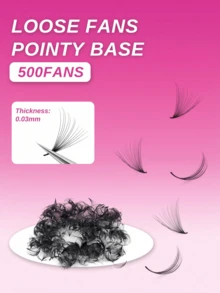 Độ cong: D 14D/16D/20D/30D/40D Mi giả Pramde màu đen 0.03mm, làm thủ công, dạng chùm rời, 500 chùm - D - Xem 3