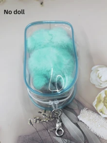 (Excluding Plush Doll) Transparent Dust-Proof Storage Bag With Keychain - High-Quality Transparent Plastic Display Box, Colorful Portable Dust-Proof Organizer Box, Compatible With Winter Rhapsody Plush Toys - Doll Collector's Gift, Doll Storage Box, Visual Content Design Keychain Accessory | Holiday Gift, Birthday Gift, Gift Packaging Keychain Pendant - Clear - View 10
