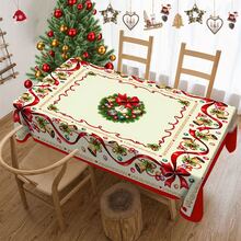 1/20 pièces Nappe thème Noël, cloches, nœuds, motif de baies de Noël. Conception facile à nettoyer, parfaite pour les pique-niques, le camping, les mariages, les anniversaires, les restaurants et les buffets. Décoration d'ambiance de Noël, décorations de Noël