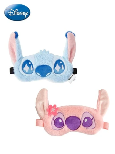  1 pieza Máscara de ojos de peluche suave con diseño de personaje de dibujos animados Stitch de Disney oficial, cubierta de oreja 3D ajustable y elástica, diadema lavable, diseño elástico ancho y absorbente, cómodo, regalo de Navidad, Halloween y cumpleaños para familiares y amigos