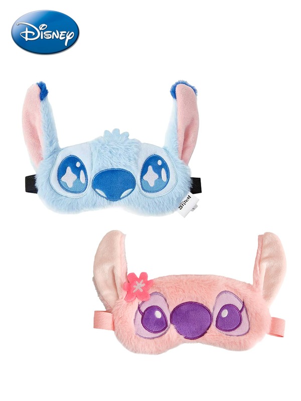 1 pieza Máscara de ojos de peluche suave con diseño de personaje de dibujos animados Stitch de Disney oficial, cubierta de oreja 3D ajustable y elástica, diadema lavable, diseño elástico ancho y absorbente, cómodo, regalo de Navidad, Halloween y cumpleaños para familiares y amigos