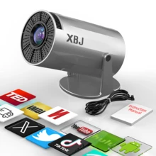 GAWFOLK Proyector XBJ 4K UHD con Android 11 - WiFi 6 de doble banda, 290 lúmenes ANSI, chip Allwinner H713, Bluetooth 5.0, 1280*720P - Proyector portátil para exteriores, esencial para reuniones familiares, noches de cine y presentaciones de oficina