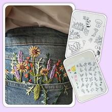 [رقعات التطريز DIY] 2/4 قطع رقعات تطريز لاصقة قابلة للذوبان في الماء - طقم تطريز DIY للمبتدئين للملابس الصوفية والجينز والبلوزات - تتضمن مقاطع فيديو تعليمية، حرف يدوية، طقم DIY، ملابس DIY