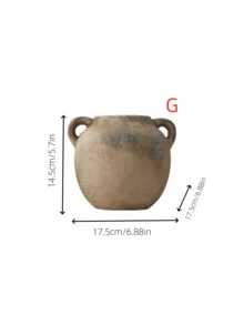 1 Peça de Azulejo Cerâmico Antigo de Pizza com Estilo Curto e Robusto, Adequado para Decoração de Arte de Hospedagem Estilo Japonês, Decoração de Vaso, Arranjo de Flores Internas de Fazenda Rural, Belo Vaso de Entrada Decoração de Atmosfera