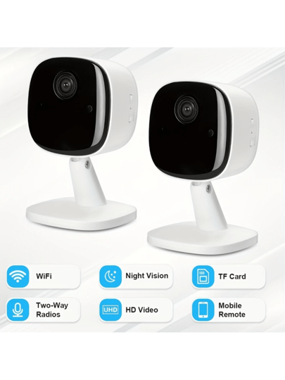 High Definition WiFi Slimme Home Security Camera Voice Intercom, Night Vision, Motion Alarm APP Viewing USB Power Indoor/Outdoor Monitoring System, System Stylish Wit Small view 2